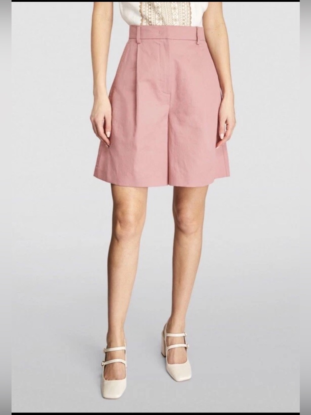 Max Mara Weekend Linen Blend Pink Womens Shorts, size 4